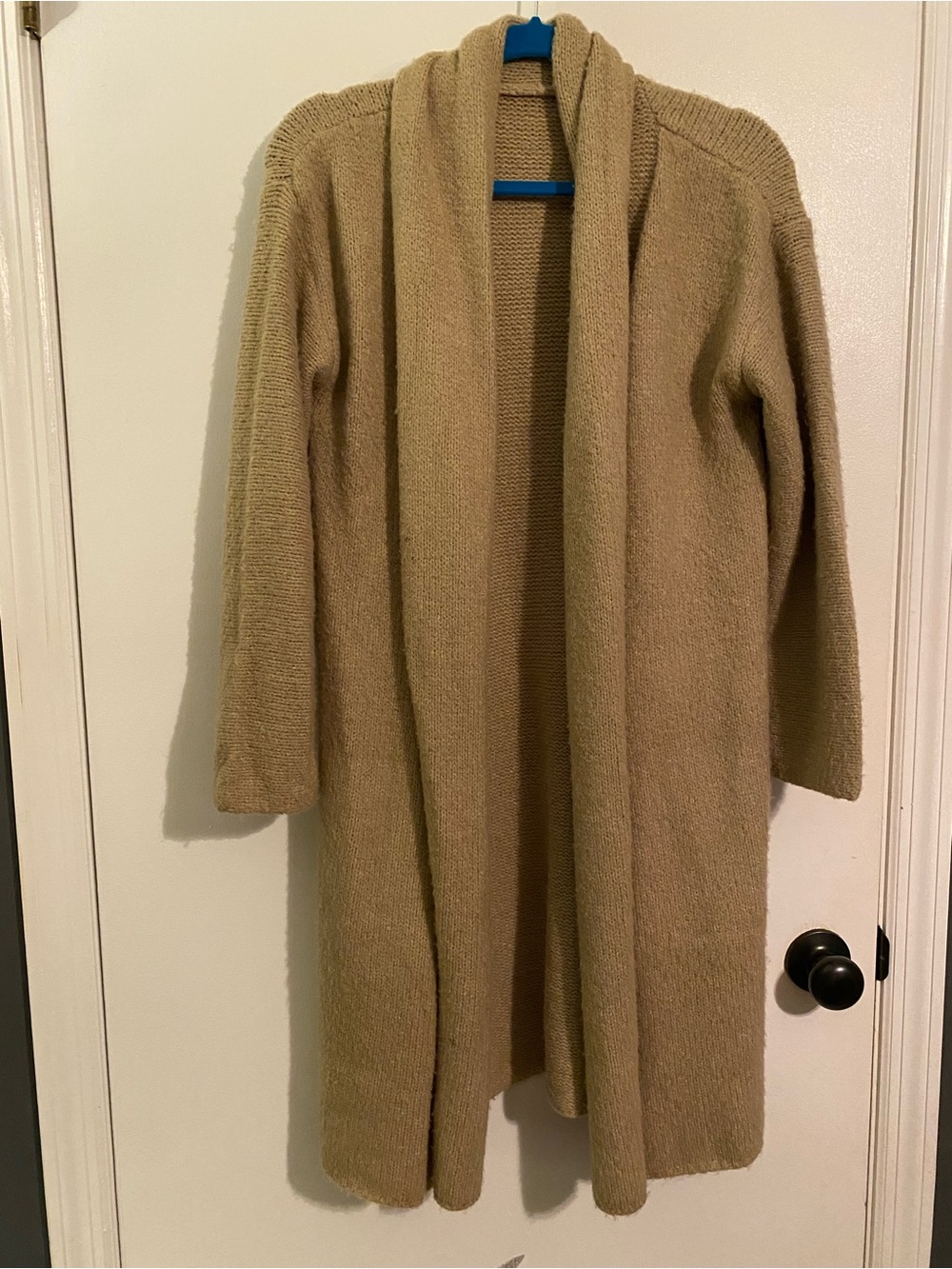 Kindred Bravely Long Open-Front Knit Cape - Beige
